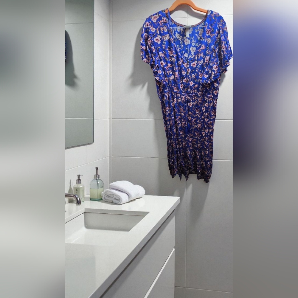 Vintage Floral Blue Dress XXL Knox Rose